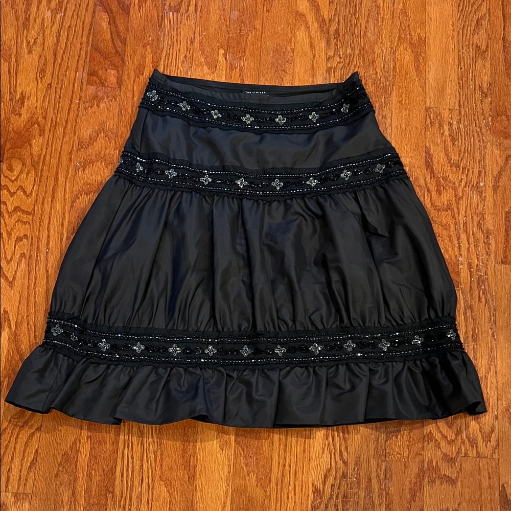 The Limited Black Mini Skirt with Lace Accents